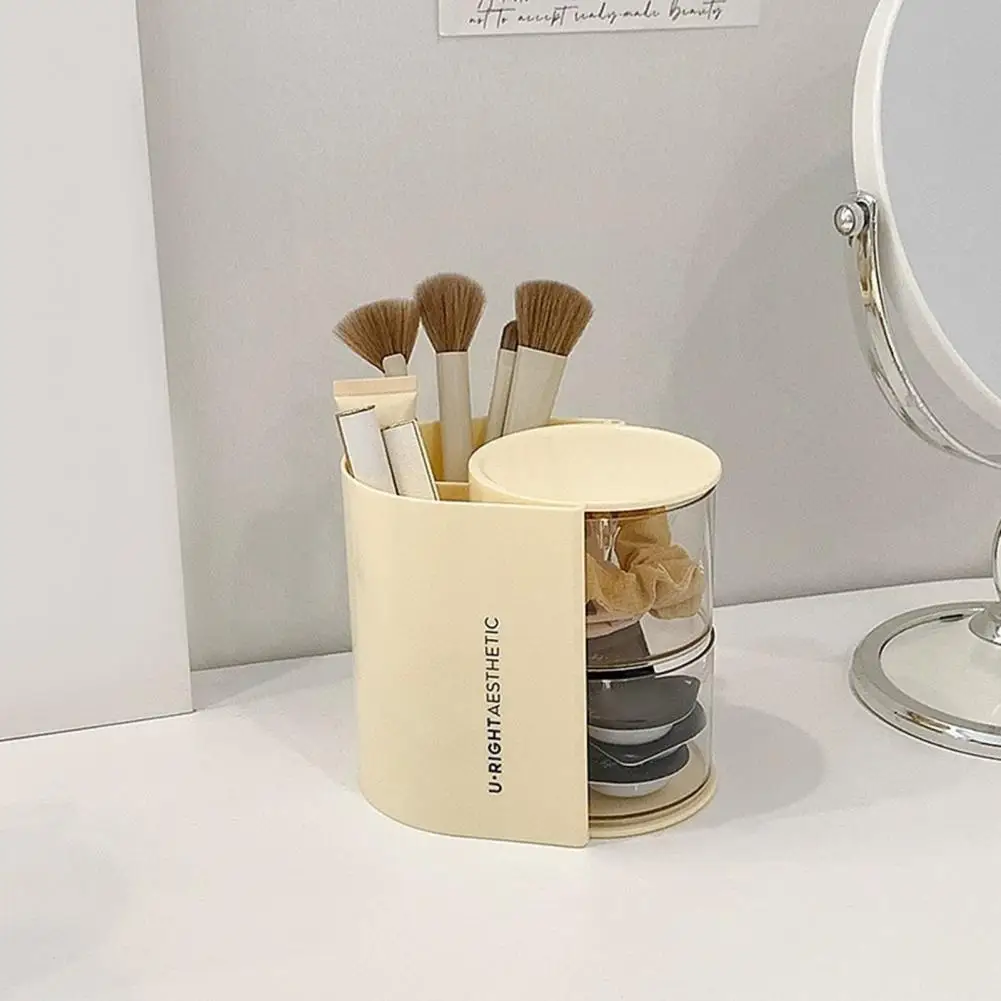 Hair Accessories Organizer Rotating Desktop Organizer 360-degree Rotatable Hair Accessories Makeup Brush Holder with for Small 5