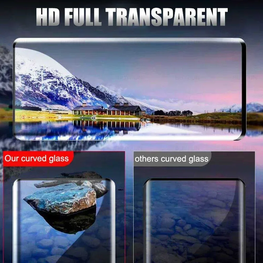 4-in-1 9D Curved Full Cover Tempered Glass Screen Protector with Lens Film