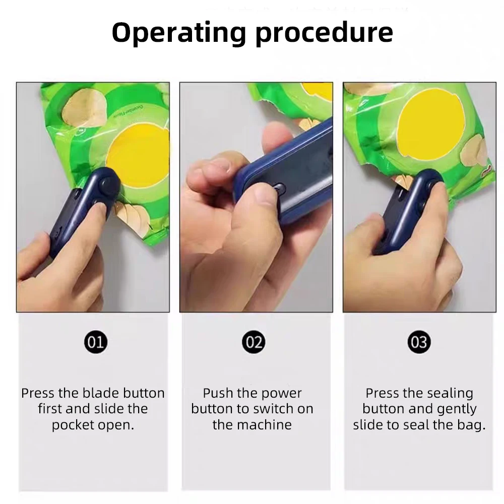 Mini Manual Hand Press Heat Sealer Portable Plastic Bag Sealer for Snacks Food Household Kitchen Small Impulse Sealing Machine 5
