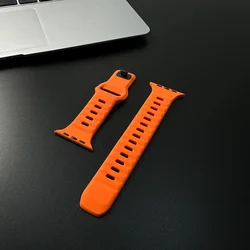 Silicone Sport Band for Apple Watch - Lightweight and Soft Bracelet Strap (Orange)