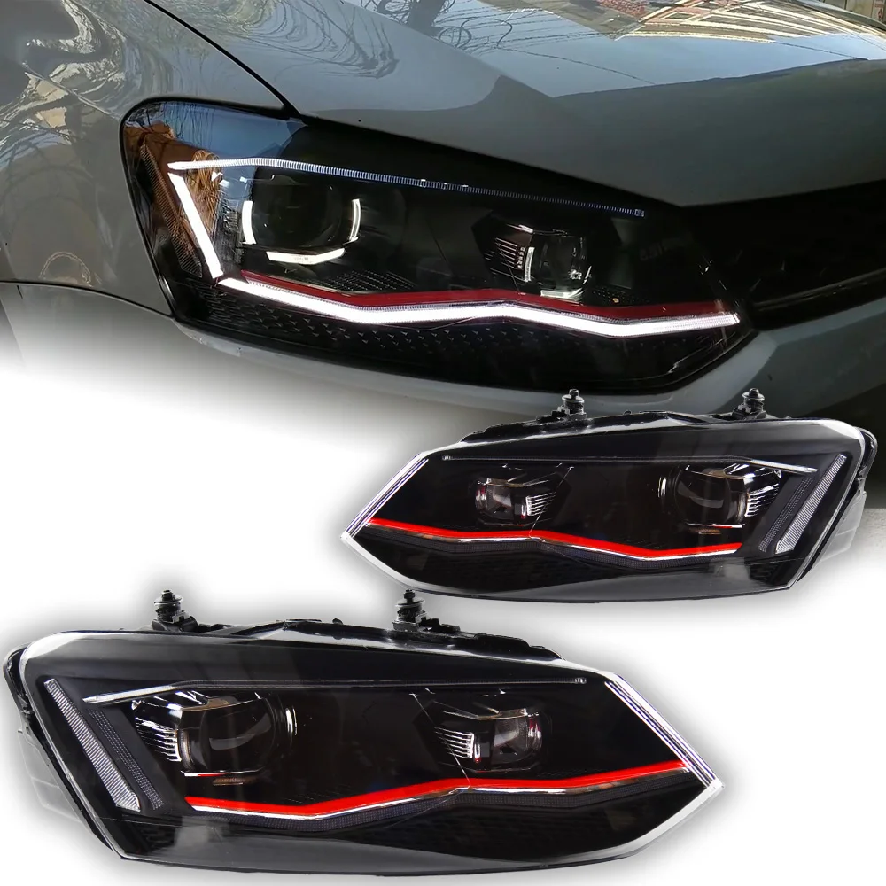 AKD Car Styling for VW Polo Headlights 2011 2018 Vento LED Headlight New Polo Design DRL Hid