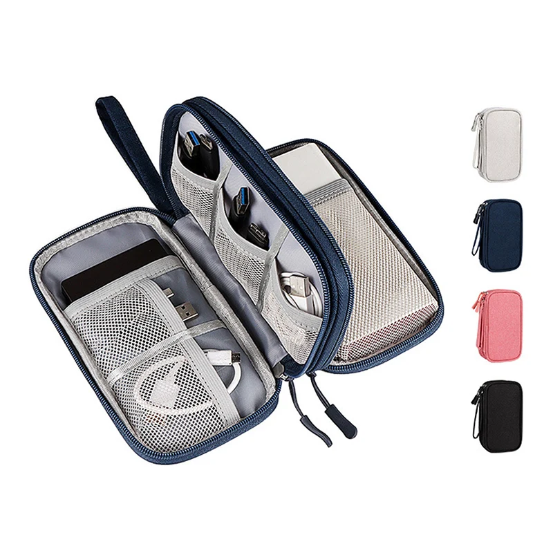 

Portable Power Bank Bag USB Gadgets Cables Wires Organizer Hard Disk Protection Storage Bag Sac de rangement en fil de fer