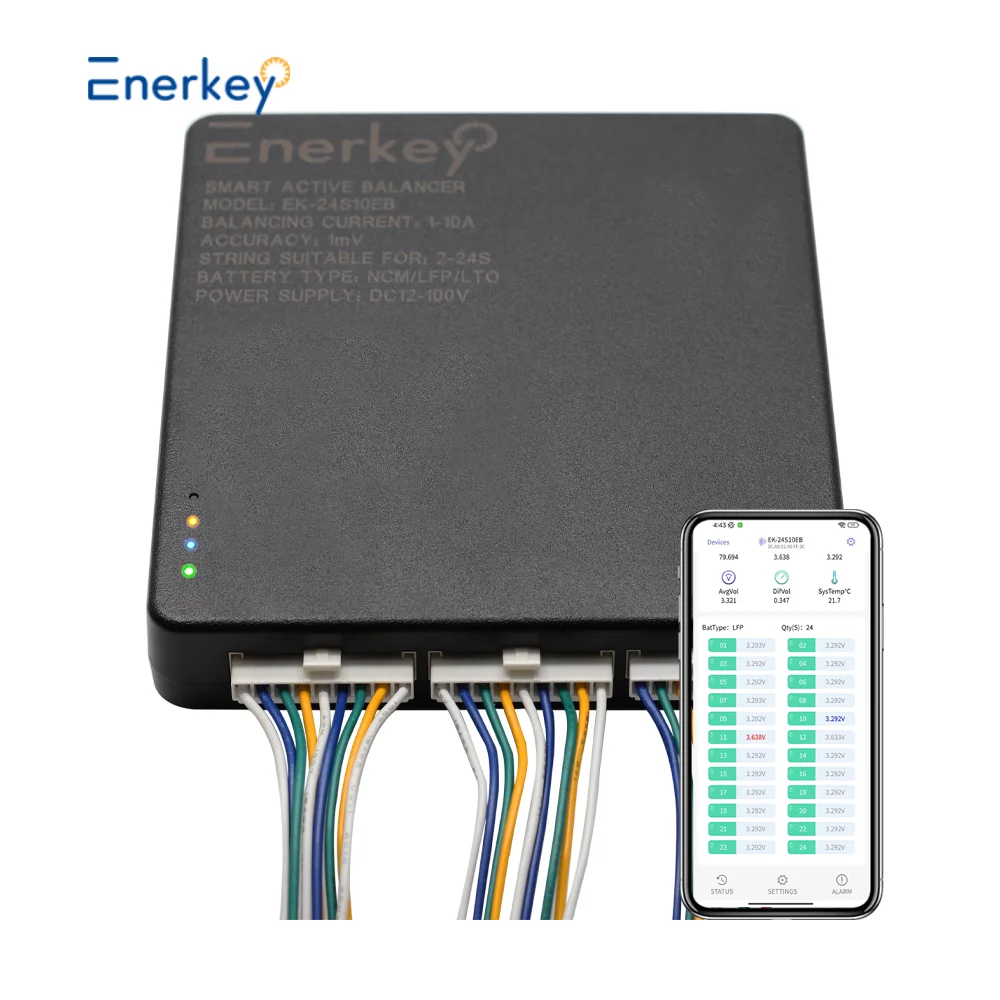 Фото Умный активный Балансирующий элемент Enerkey, 10 А, 2S ~ 24S, литий-железо-фосфатный/быстродействующий эквалайзер с TTL /BT VDE/UL CSA №2