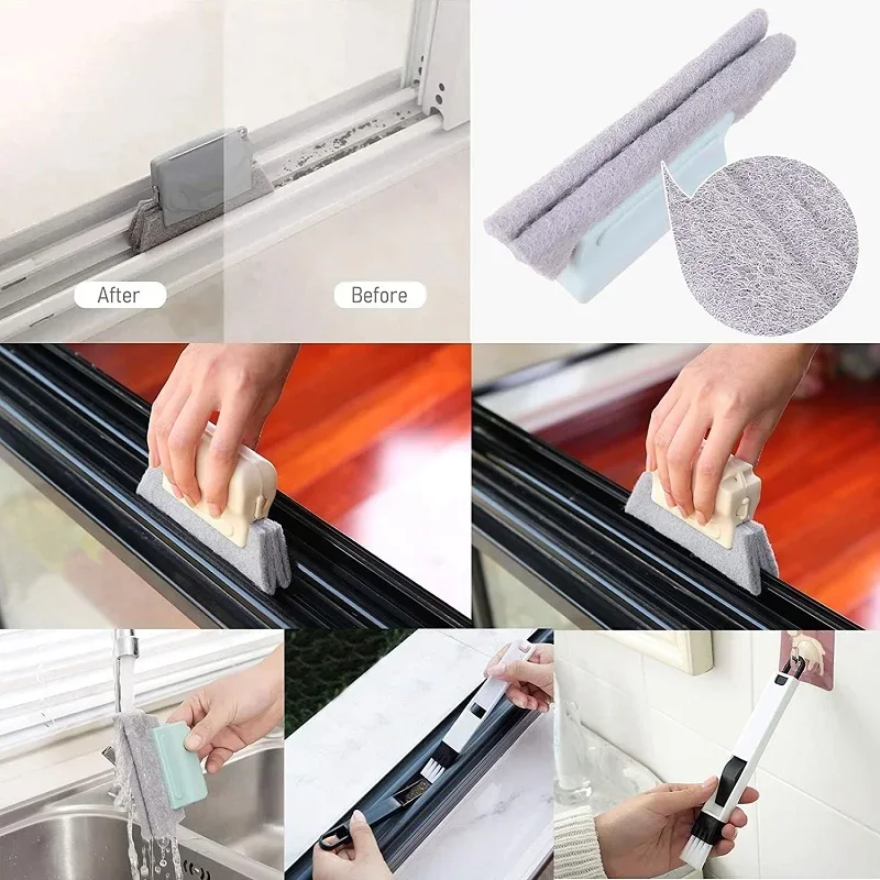 Magic Window Track Cleaner with Replacement Pads Window Groove Cleaning  Brush Hand-held Window Sill Cleaner Tools - AliExpress