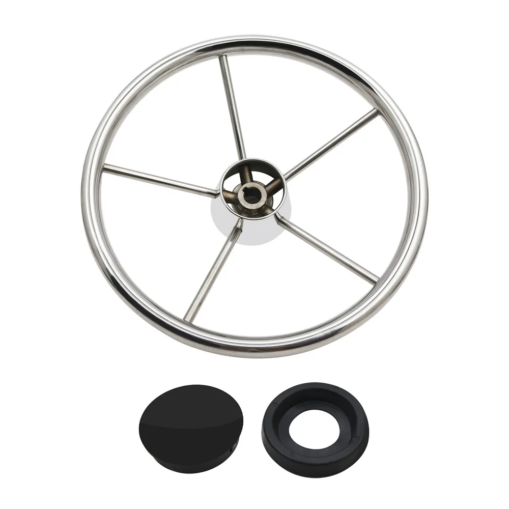 Volant De Bateau Marin 13.5in 5 Rayons En Acier Inoxydable Avec