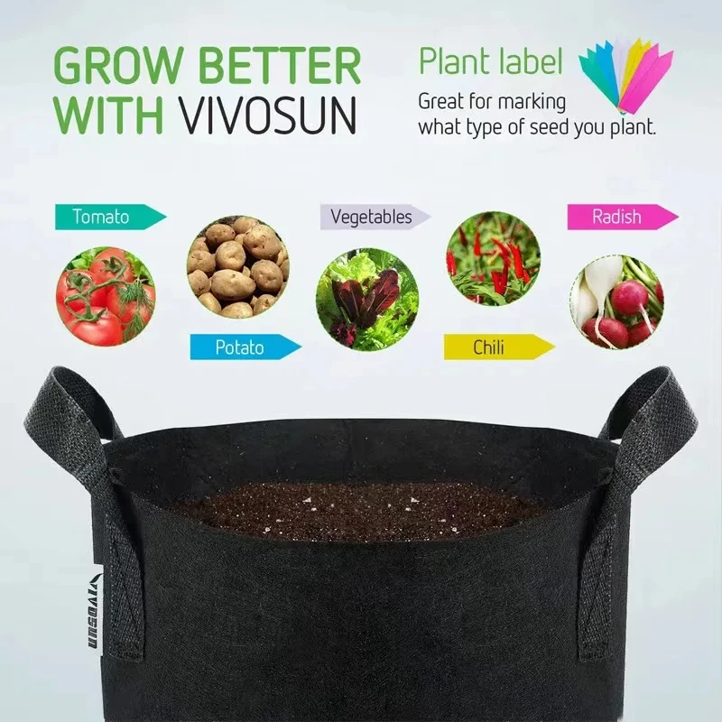 Heavy Nonwoven Grow Bag with Reinforced Handle