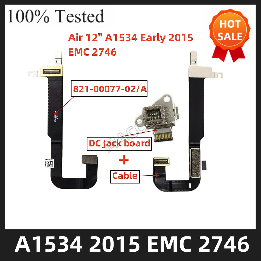 

A1534 2015 821-00077-02/A 923-00412 EMC 2764 DC-IN I/O USB C Charging Power DC Jack Board cable FOR MacBook Retina 12" A1534