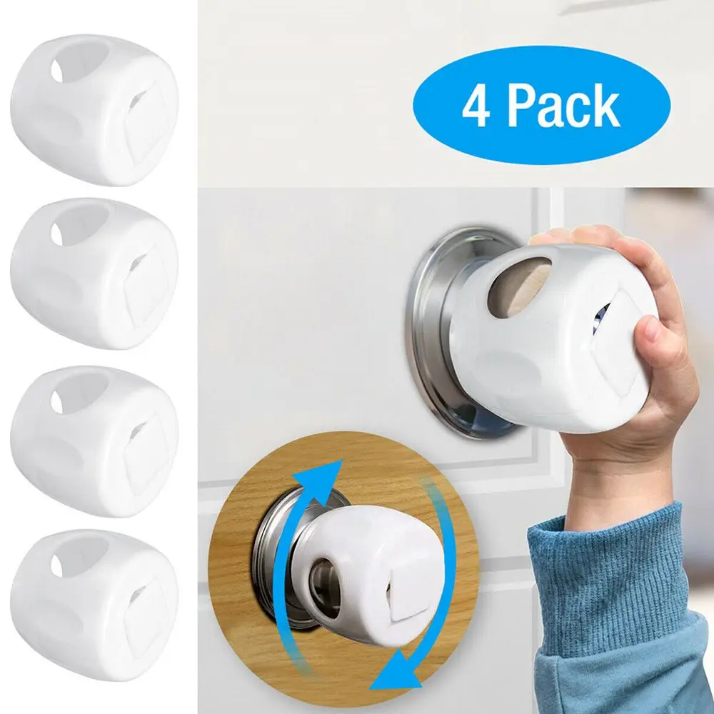 Baby Kids Child Proof Ball Shape Handle Sleeve Door Knob Cover Safety Lock Cover 4PCS/Bag