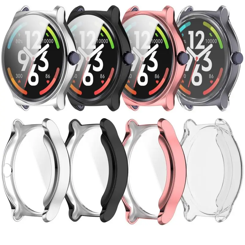 Haylou Solar Lite (R001) 용 도금 TPU 케이스 스마트 시계 스트랩 전체 범퍼 커버 실리콘 보호기 액세서리 SolarLite