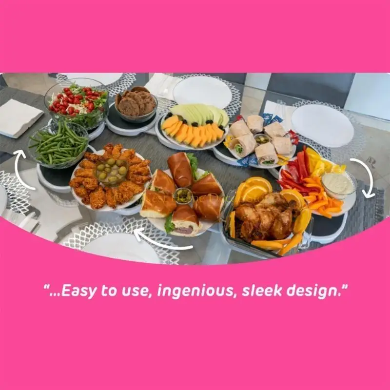 92MF Plastic Rotating Serving Tray for Dining and Kitchen Use Portable Carousels