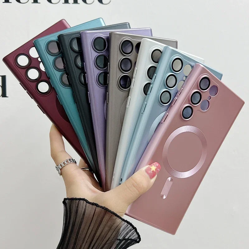 Magnetic Phone Case with Camera Protection and Soft TPU Back Cover