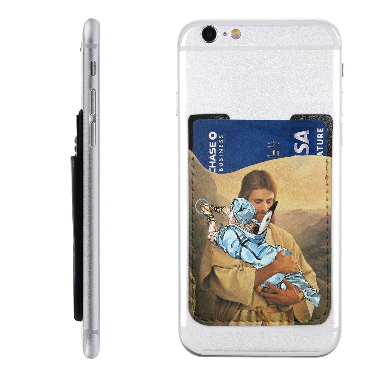 Jojos Bizarre Adventure Polnareff Jesus Phone Wallet Stick On Cool Anime Manga Credit Holder Pocket
