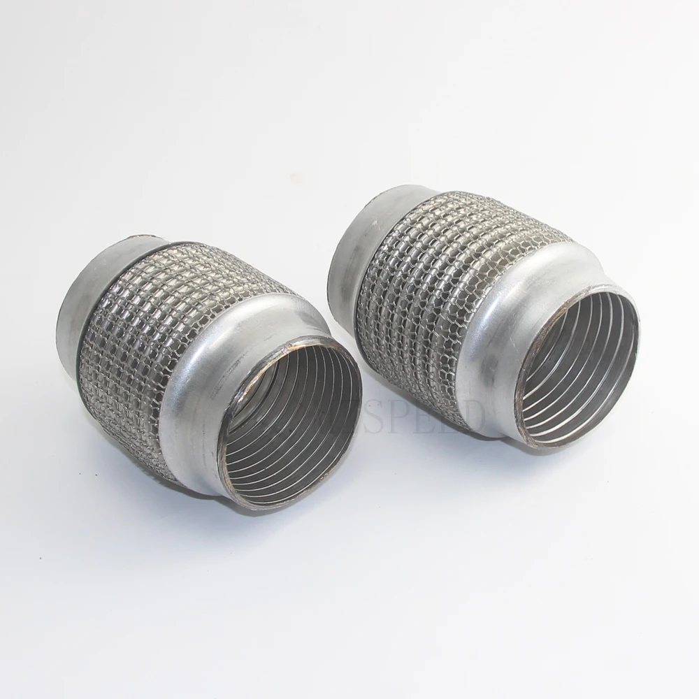 Automotive exhaust bellows stainless steel hose connected to muffler shock absorption hose braided hook mesh expansion pipe