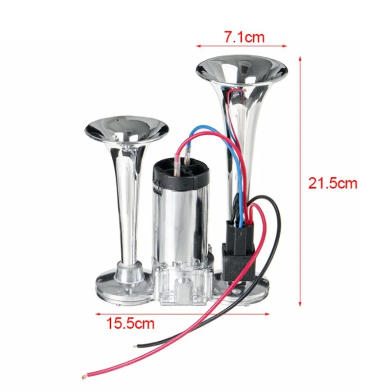 12V 600DB Super Loud Double Car Trumpet Air Horn Compressor Car Horn Speaker Kit for Cars Trucks Boats Motorcycles Automotive car siren horn,car air horn,motorcycle horn,waterproof horn,air raid siren horn,midrange horn