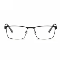 Lunettes de myopie à grande monture carrée en métal pour hommes, jambe de printemps, pour personnes âgées, vue de près, blocage de la lumière bleue, Protection des yeux 3