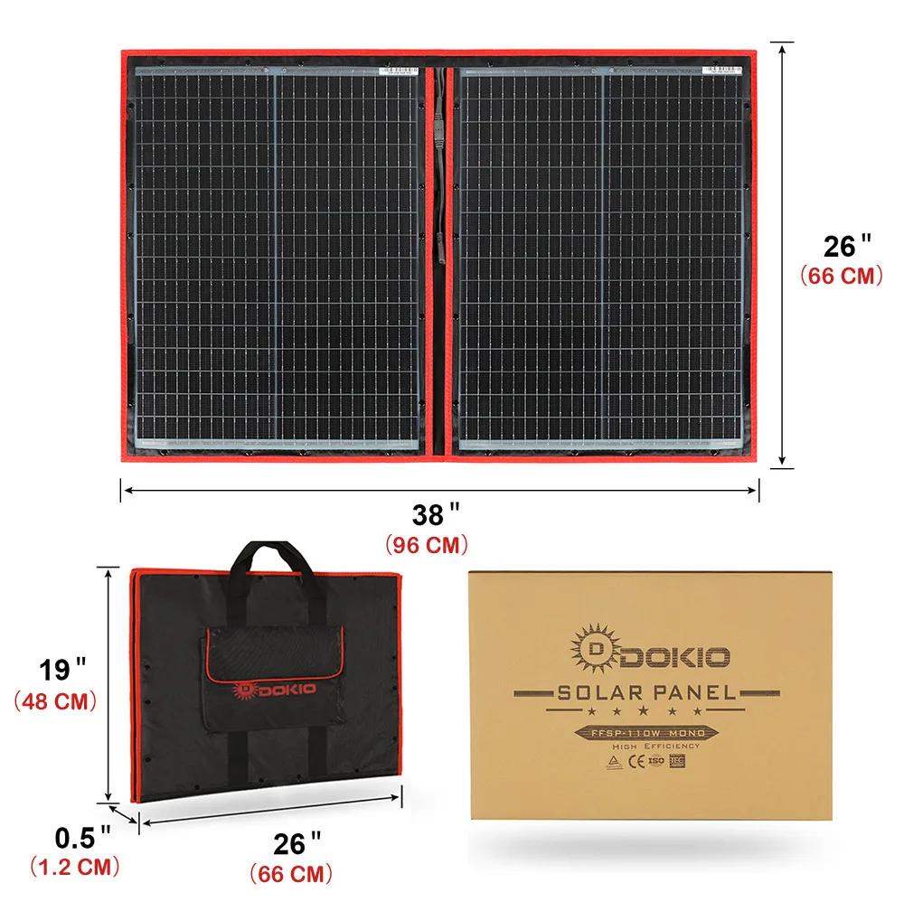 Dokio-Panel Solar plegable Flexible, controlador portátil, 18V, 100W, 160W, 200W, 300W, 12V, Rusia