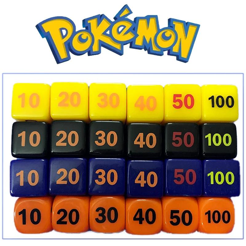 

10/20/30/40/50/100 Anime Pokemon Pikachu Charizard Hobby PTCG Damage Counter Dice Trainer Battle Games Fight Toys Accessories