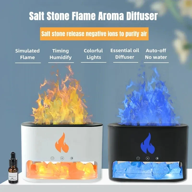 

Blue Flame Lamp Aromatherapy Essential Oil Diffuser USB Electric Ultrasonic Cool Mist Aroma Air Humidifier with Colorful Light