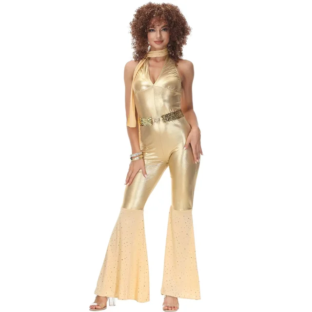 Women Sexy Rock Disco Hippies Cosplay Costumes Adult Halloween 70's 80's Hippies Dance Outfits Party Fancy Suit - Image 6