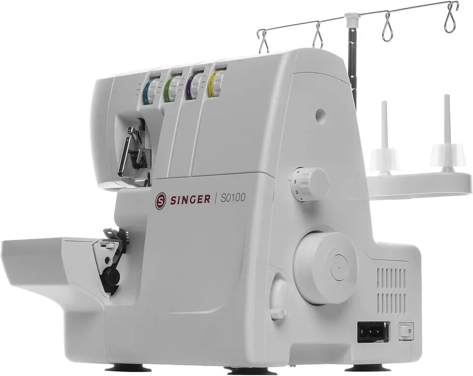 White Overlock Serger Sewing Machine with LED Light