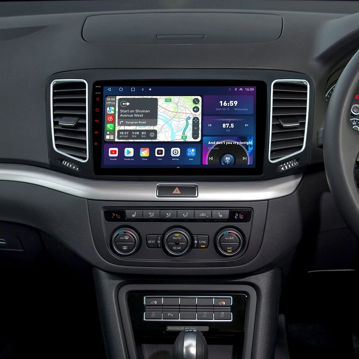 Car Radio Stereo car radio car multimedia player For Volkswagen VW Sharan SEAT Alhambra 7N 2010- Android Auto Multimedia Player GPS Carplay 4G BT Wifi Video