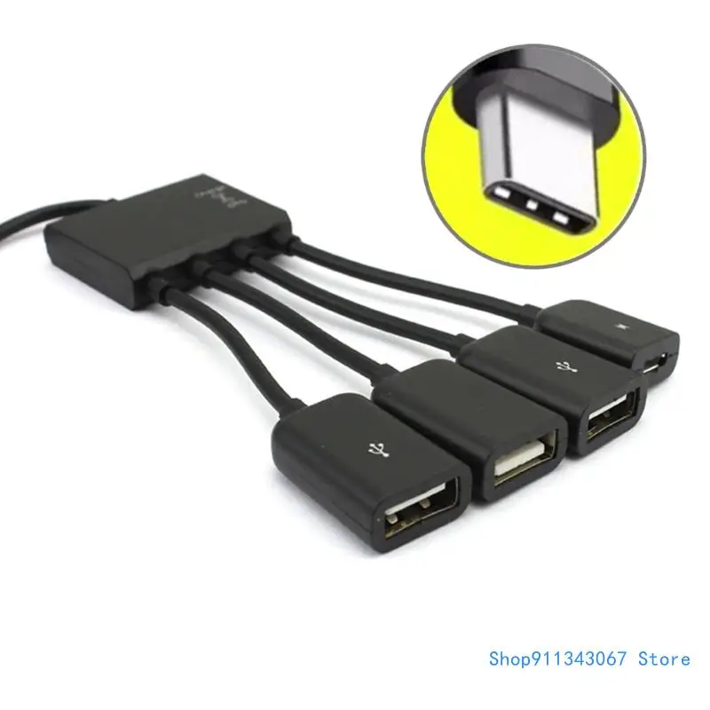 

MicroUSB OTG 1 To 4 With Charging Switching Adapter For Phone External Usb Mouse Drop shipping