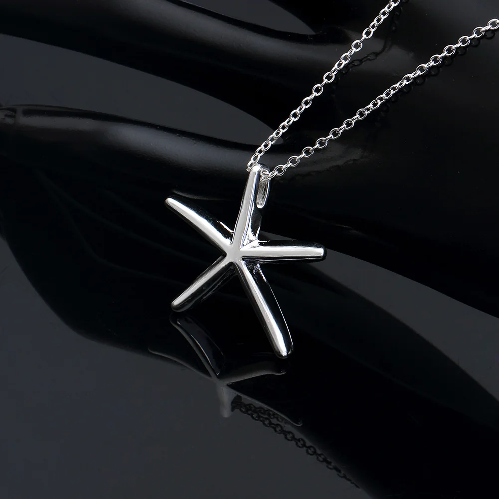 

Trending Products 925 Stamped Silver Pretty Starfish Pendant Necklace for Women High Quality Fashion Party Wedding Jewelry Gift