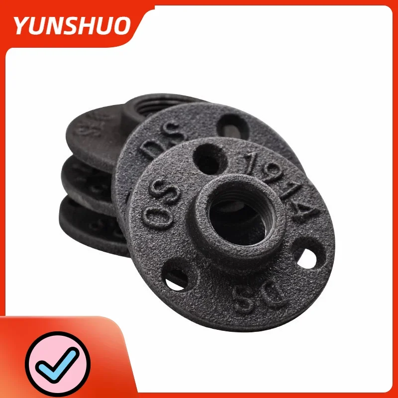 Flange Connector 1pcs Iron or Aluminum Alloy Pipe Fittings Wall Mount Floor Antique DN15 DN20 Flange Piece Hardware Tool Cast Iron Flanges