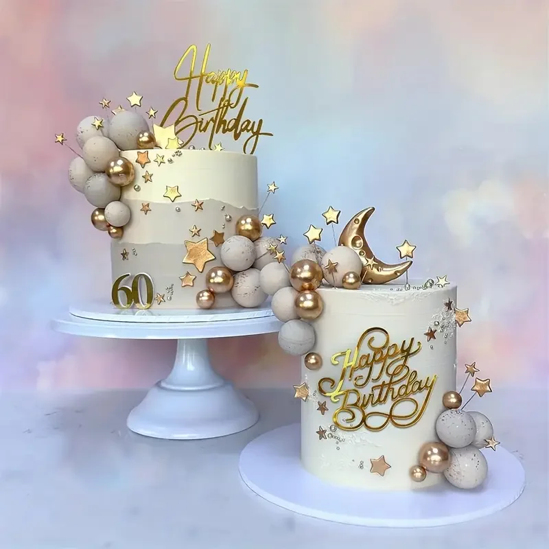 Personalized Rose Gold Birthday Cake Topper Food-Safe Acrylic Cupcake Topper Decor for Kids Christmas Baby Shower Supplies