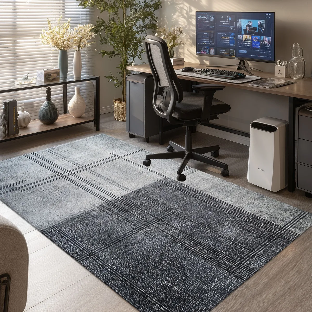 VIKAMA Modern Lines Carpet Office Anti-slip Computer Chair Floor Mat ...