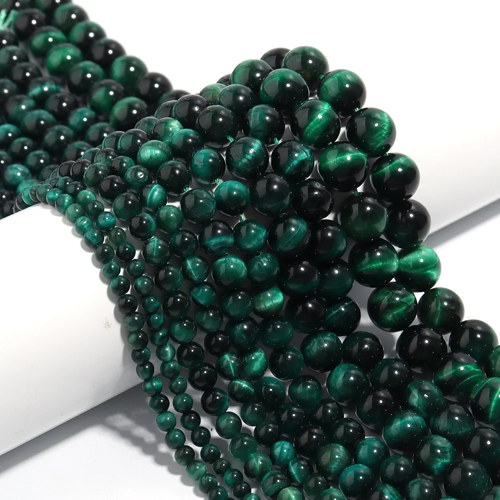 

Natural Green Tiger Eye Stone Beads Round Loose Spacer Beads for Jewelry Making Diy Bracelet Necklace 4/6/8/10/12mm 15inch