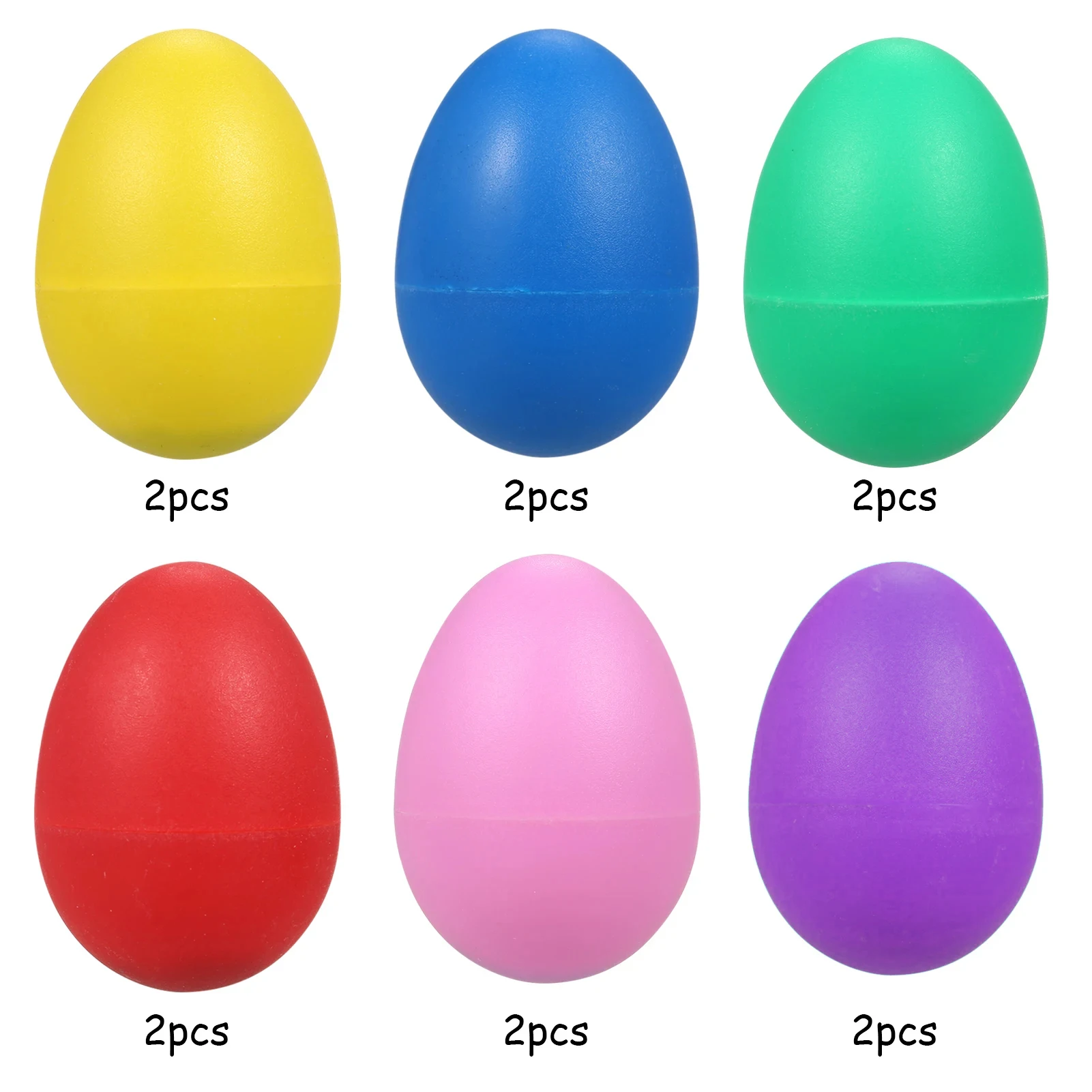 Plastic egg shakers percussion musical eggs maracas easter egg for party favors supplies music learning 12Pcs (6 colors)