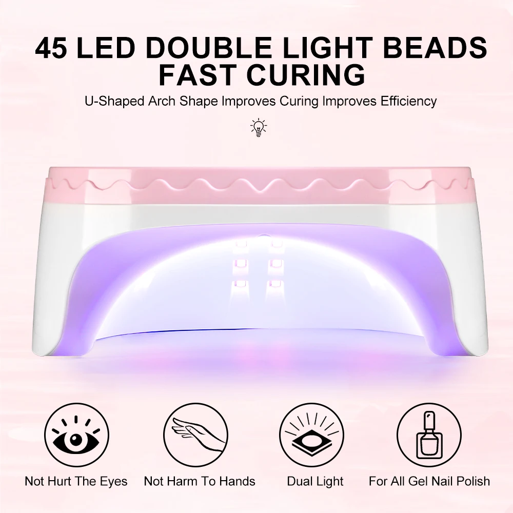 SUN G17 UV LED 네일 아트 램프 45LED 네일 드라이어 전문가용 젤 폴리쉬 건조 램프 타이머 자동 센서 네일 도구