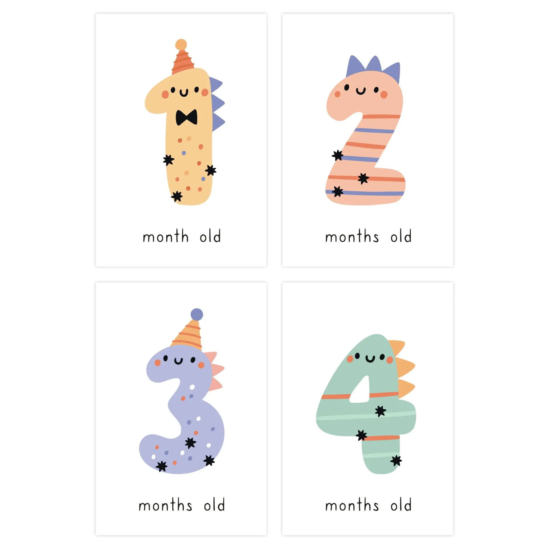 Description Picture 4 of item1 Set of 12 Month Sticker Cards Newborn Baby Kids Milestone Blanket Photo Month Blanket Maternity