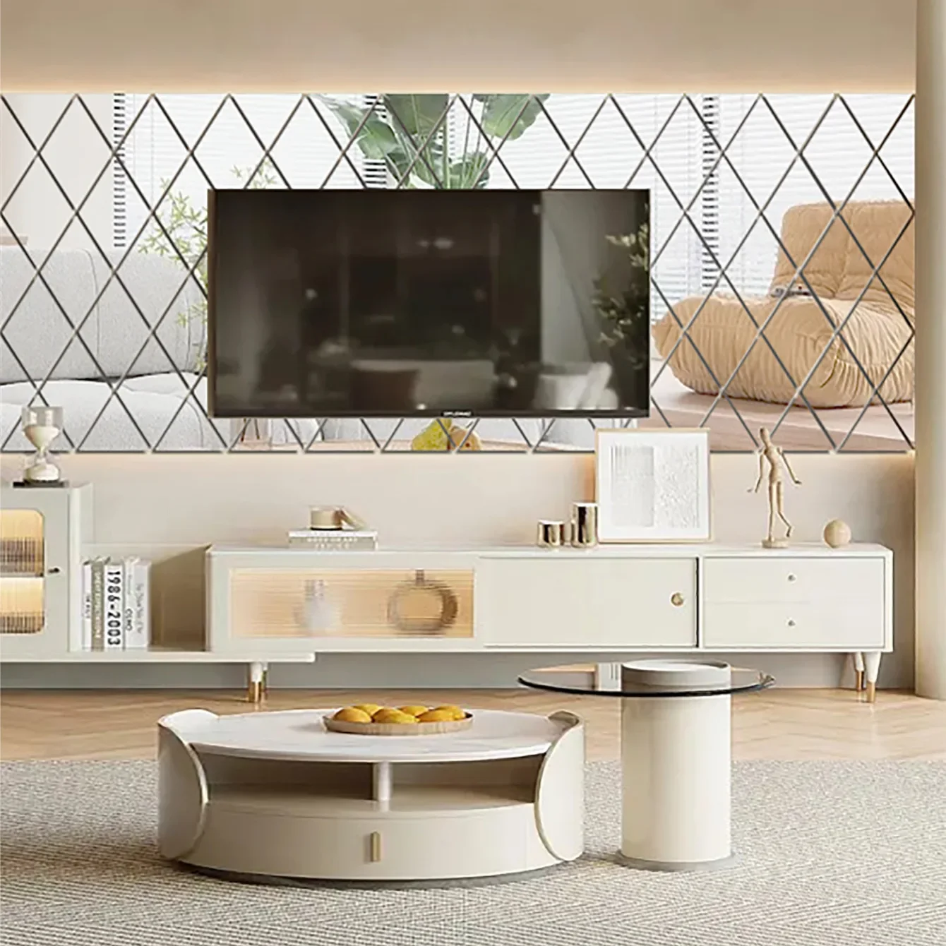 500 Piastrelle A Mosaico Autoadesive A Forma Di Rombo - Effetto Specchio Per DIY - Foto 5