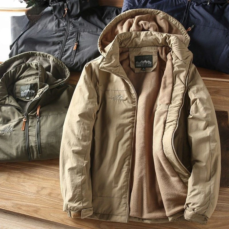Men's Winter Jackets Hooded Men's Coat Cashmere Men's Jacket Thickened Warm. Parkas Loose Pure Cotton Men's Clothing Charge Top
