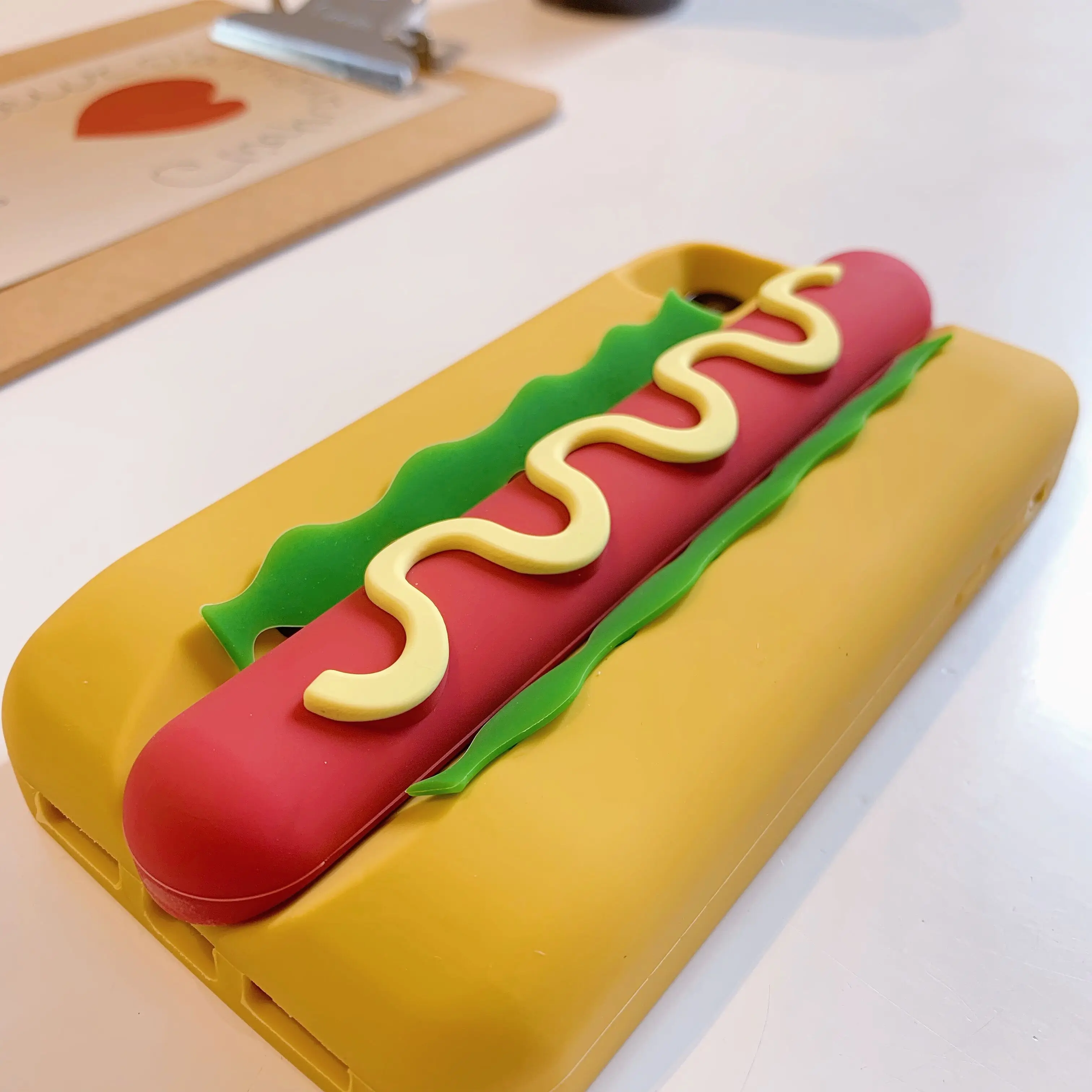 3D cheese hot dog sausage greens silicone phone case for iphone - Main Image