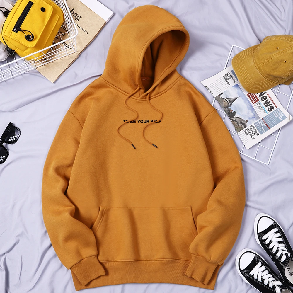 

To Be Yourself Printing Hoodies Men'S Fashion Designer Clothes Comfortable Quality Sweatshirts Breathable Fleece Hoodie Men'S