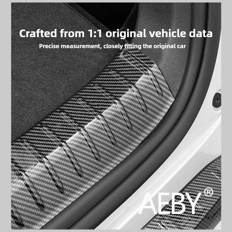 AEBY BYD Seal U DM-i 2020-2025 도어 실 가드 후면 범퍼 보호대, 카본 패턴 긁힘 방지, 쉬운 설치