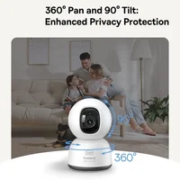 Baseus Caméra de sécurité intelligente, 3MP 2K, panoramique et inclinaison, protection de la maison, 2.4G, WiFi, caméra IP, sécurité à domicile sans fil, Full HD, suivi automatique AI 5