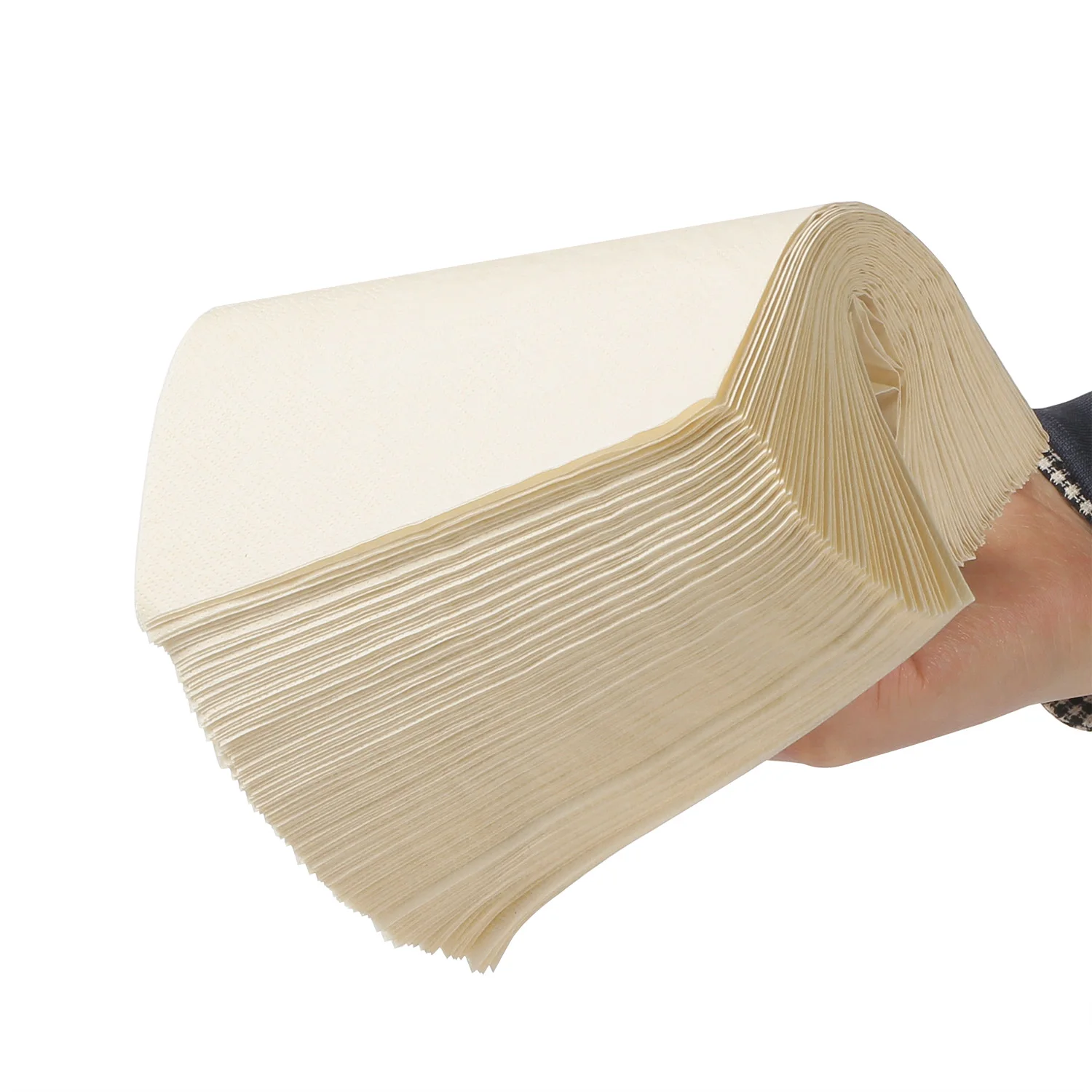

LEKOCH 100 PCS Disposable Bamboo Paper Cocktail Napkins Brown Dinner Napkins for Indoor Outdoor