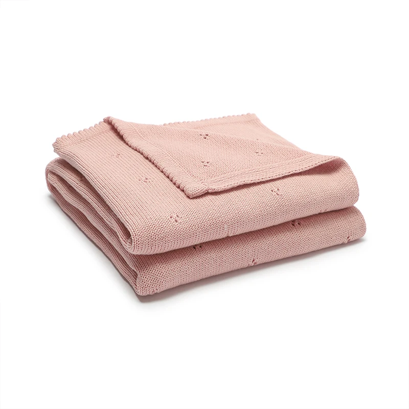 Newborn Baby Blanket Knit Cotton Infant Boys Girls Month Stroller Nursery Swaddle Wrap Toddler Children Travel Crib Cuddle Quilt