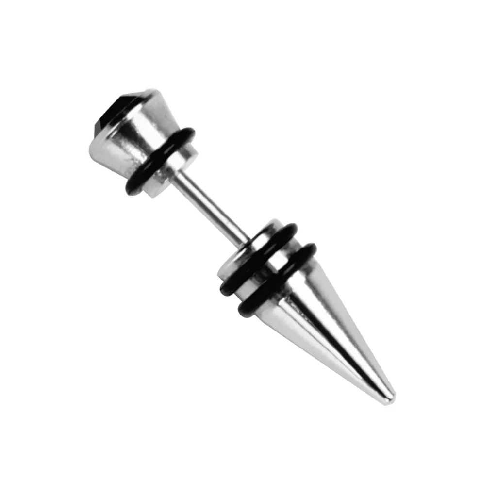 1pc Mens Stainless Steel Ear Stud Earring Agate Gift Jewelry