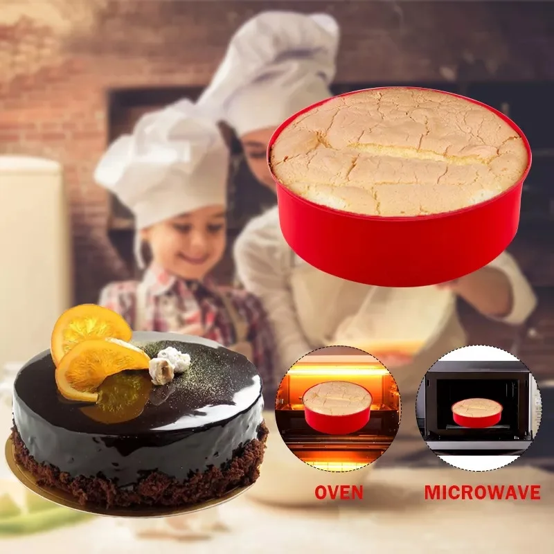 Silicone Cake Mold Baking Pan Round Non-Stick Bakeware Pan Reusable Cake  Pan Silicone Cake Baking Tray BPA-Free,type 2