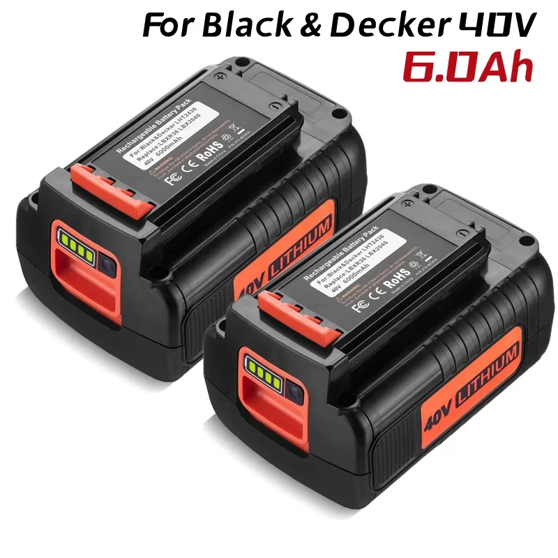 6000mAh 40 Volt Max Lithium Battery Replacement for Black and Decker 40 V  Battery LBX2040 LBXR36 LBXR236 LST540 LCS1240 LBX1540 - AliExpress