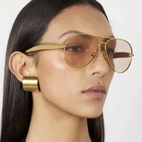 Nouveau y2k Vintage métal pilote lunettes de soleil femmes pour hommes lunettes de soleil Punk populaire en plein air conduite marque de luxe concepteur nuances UV400 3