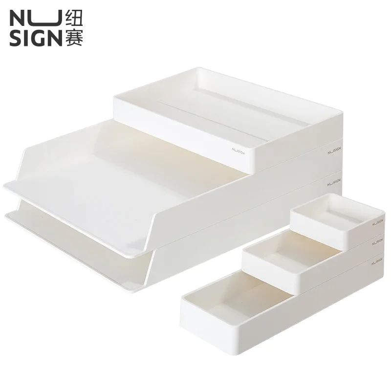 Deli Desk Organizer Set Large Capacity Desk Storage Box Set Pen Holder Finishing DIY Assembly Box For Office School Supplies
