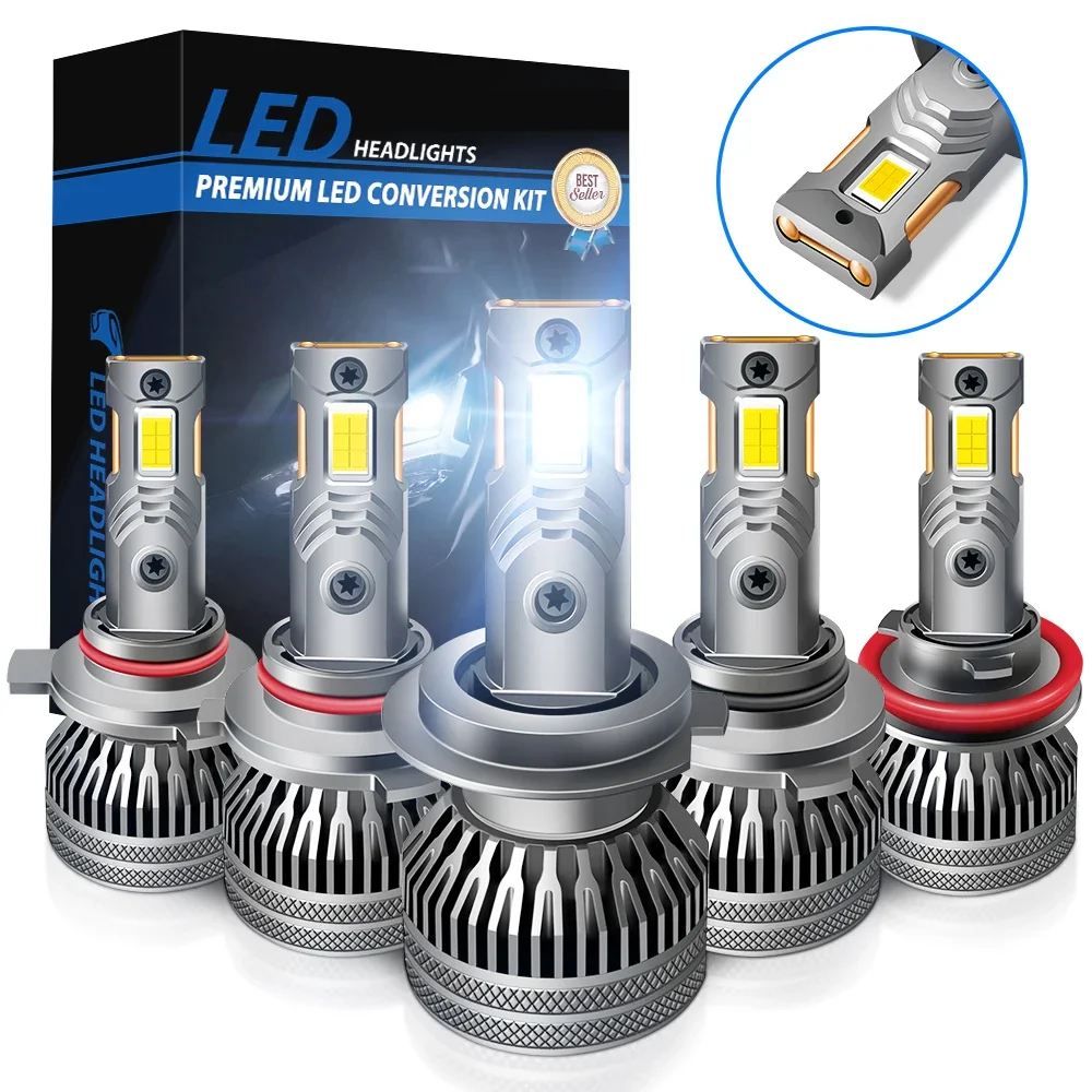 

High Power LED Headlight Bulbs Conversion Kit H1/H3/H7/H8/H9/H11/9005/9006/9012/H16/H19 12V 24V 140W 6500K