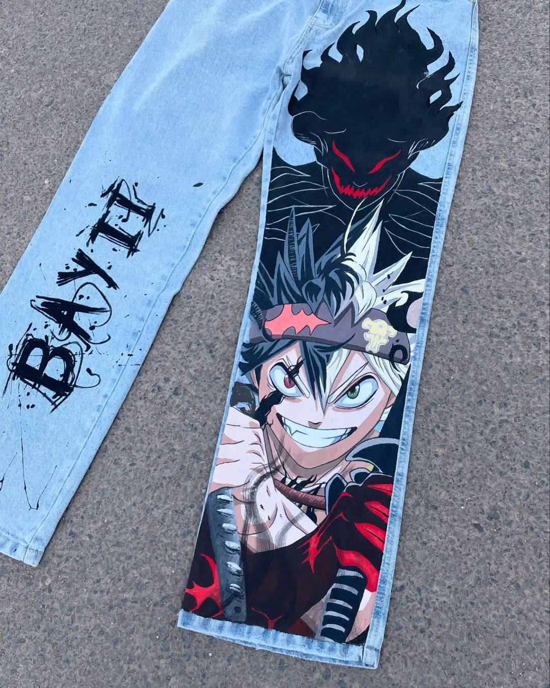 Harajuku Popular Anime Print Baggy Jeans for Men Women New Style Wide Leg Trouser Y2k Streetwear High Waist Pants Men Clothing 3