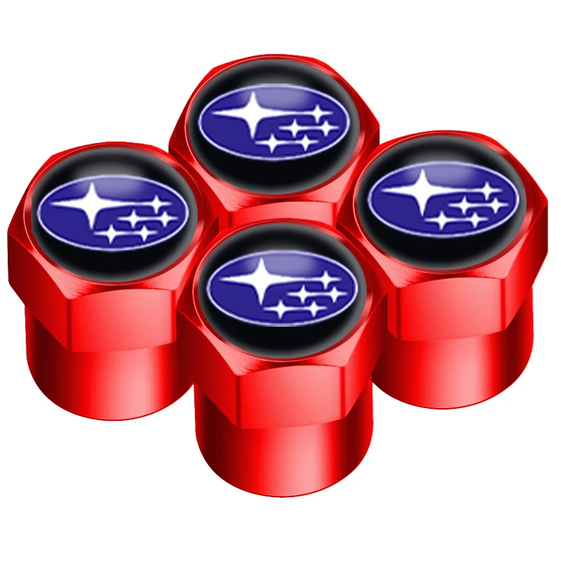 Car wheel valve caps Dustproof Covers For Subaru STI Impreza Legacy WRX BRZ XV Forester Crosstrek Outback Ascent 4pcs